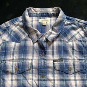 Western Flannel Shirt Calvin Klein Vintage Sz M. Copper Hardware